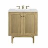 James Martin Vanities Laurent 30in Single Vanity, Light Natural Oak w/ 3 CM Arctic Fall Top 545-V30-LNO-3AF